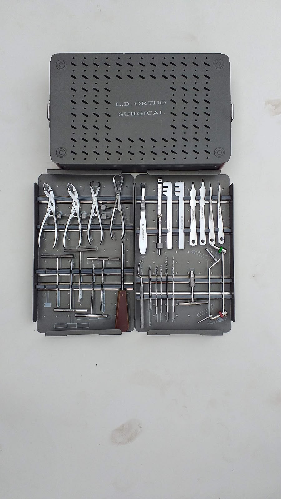 L.B. Ortho Surgical instrument tray set
